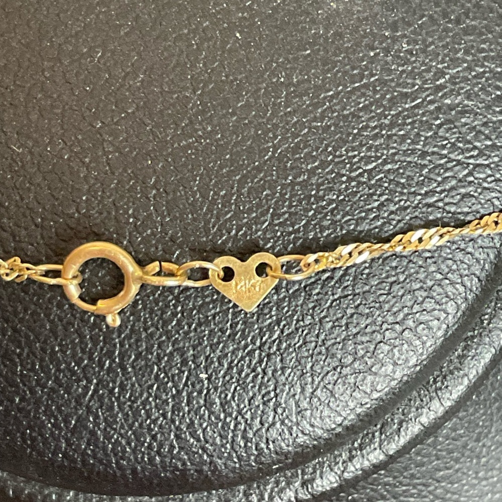 14k Yellow Gold Twisted Chain 14k Yellow Gold & Diamond Cross Pendant 19” Chain - Picture 5 of 8